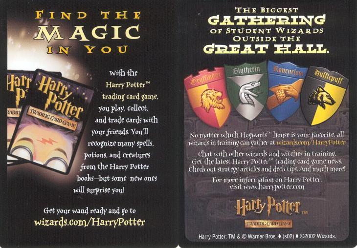 Harry Potter Hogwarts BATTAGLIA 6 Promo Cards un BASILISCO Fang PROMO CARD VELOCE PP 