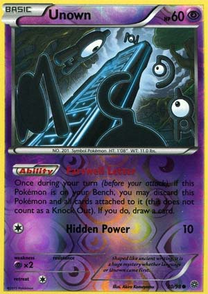 Pokémon Card Unown Letter K Pokemon Trading Card Game