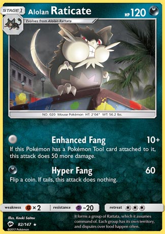 Alolan Raticate Burning Shadows BUS 82