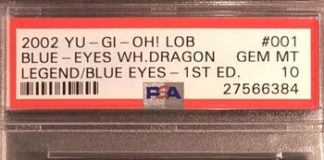 PSA 10 GEM MINT Blue-Eyes White Dragon (LOB-001) 1st edition