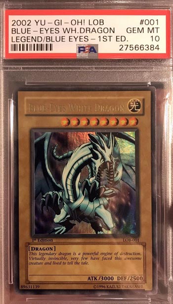 PSA 10 GEM MINT Blue-Eyes White Dragon (LOB-001) 1st edition