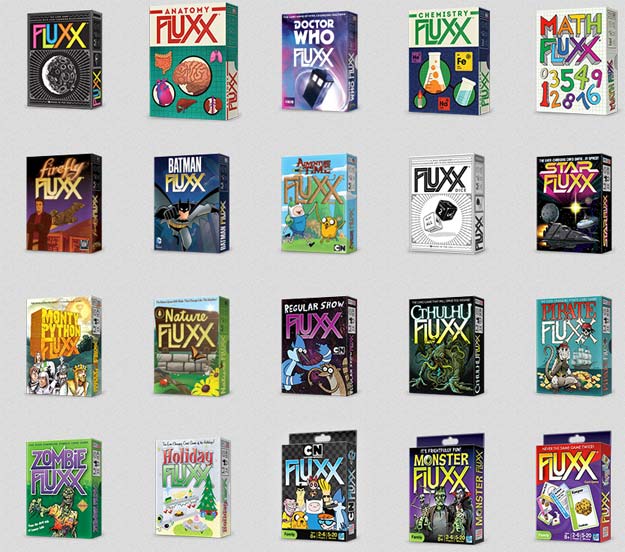 A sample of Fluxx Games