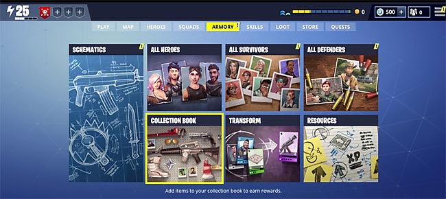 fortnite collection book reward error - fortnite armory page fortnite armory page - fortnite collection book reward error