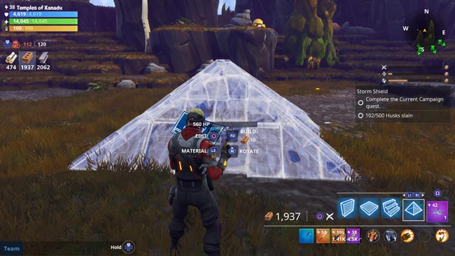 Use R1 to select Pyramid Building