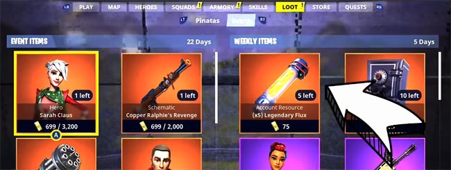 Buy Flux from the Loot Tab Weekly!