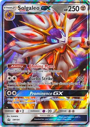 Card Solgaleo-GX SM16/156 da coleção SM Black Star Promos