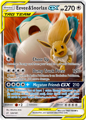 Eevee & Snorlax-GX (Team Up 120)