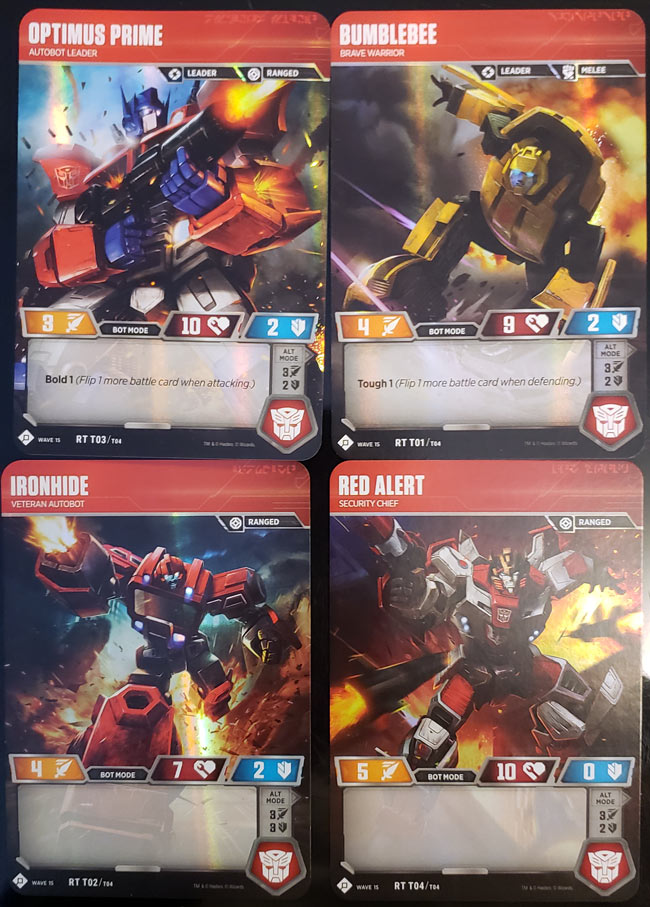 Transformers Character Cards 