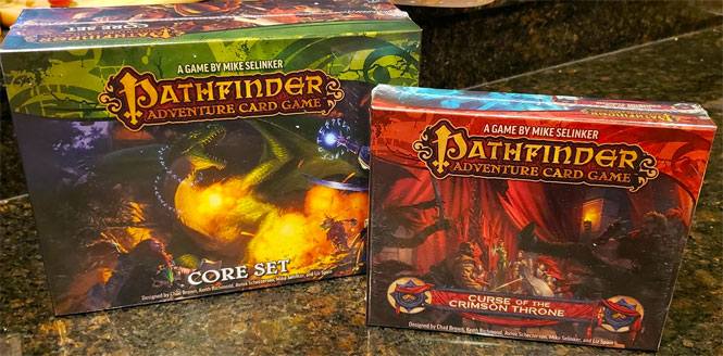 Pathfinder Adventure Card Game Core Set and The Curse of The Crimson Throne Expansion 