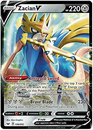 Zacian V - Top 11 Pokemon Cards in Sword & Shield #9 