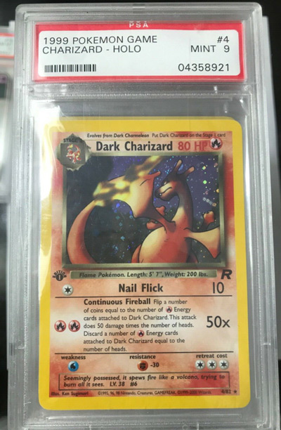 Dark Charizard - Holo - 1st Edition. PSA 9. 2000 Team Rocket. #4/82