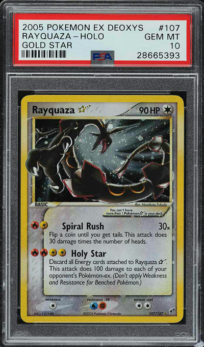 2005 Pokemon EX Deoxys Gold Star Holo Rayquaza #107 PSA 10 GEM MINT 