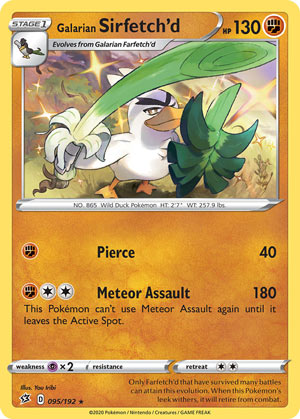 Pokemon TCG Common Galarian Farfetch'd 94/192 S&S Rebel Clash Mint/NM  Condition