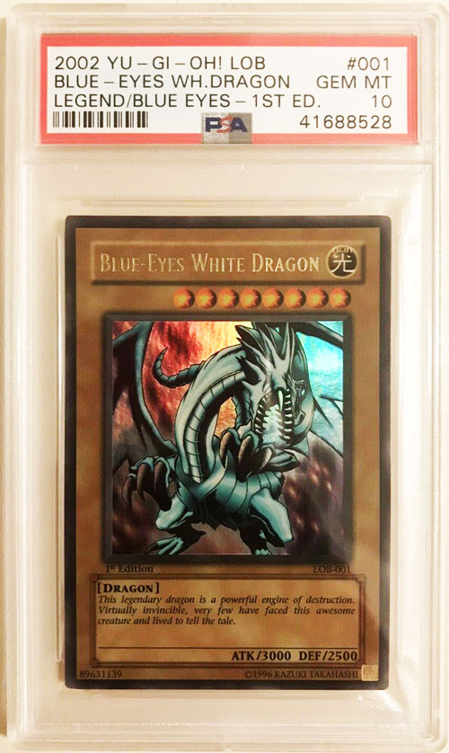 Yugioh 1st Edition Wavy Lob LOB-001 Blue Eyes White Dragon PSA 10 Gem Mint