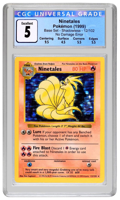 Shadowless Ninetales were inadvertently printed without the “80” damage for Fire Blast.