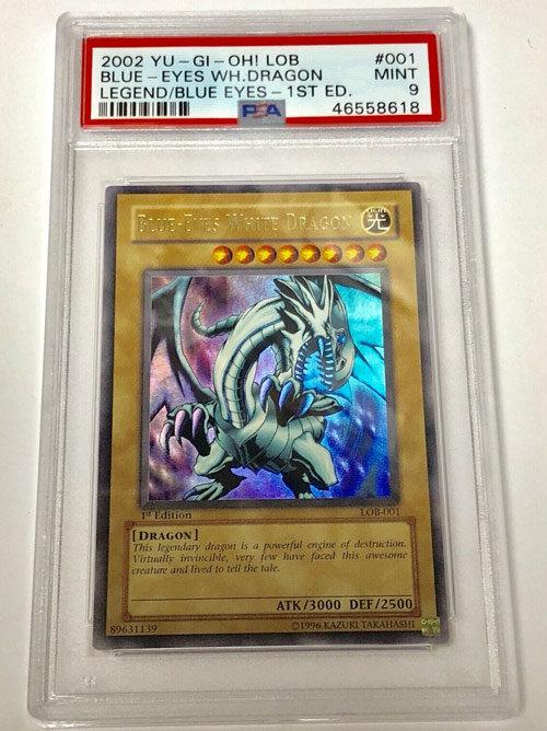 Yugioh! Blue Eyes White Dragon LOB 1st Edition PSA 9 Graded