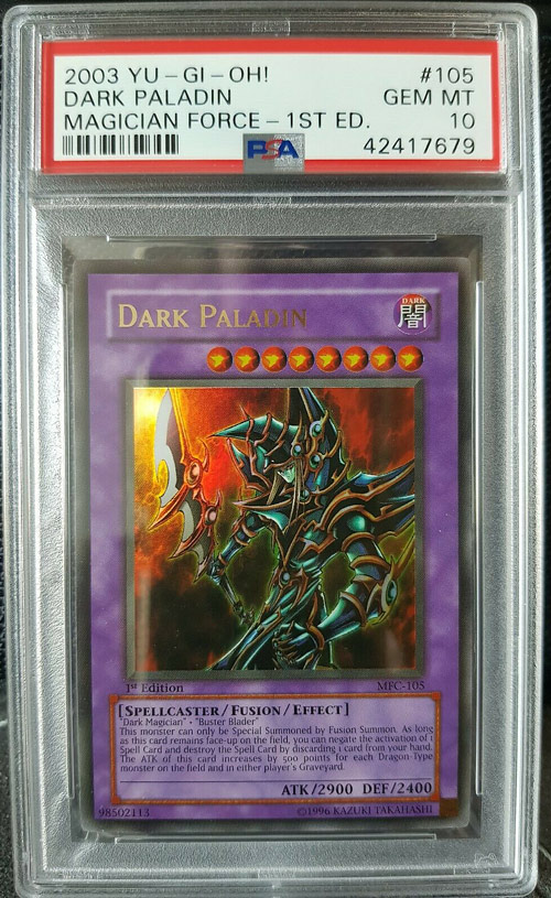 Yu-Gi-Oh Dark Paladin Corr. Art 1st Edition PSA 10