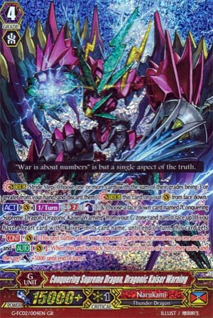 Conquering Supreme Dragon, Dragonic Kaiser Warning