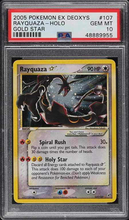 2005 Pokemon EX Deoxys Holo Rayquaza Gold Star #107 PSA 10 GEM MINT