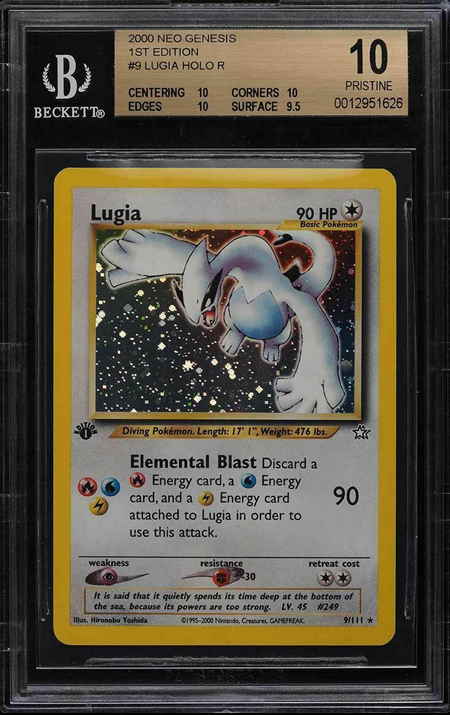 2000 Pokemon Neo Genesis 1st Edition Holo Lugia #9 BGS 10 PRISTINE