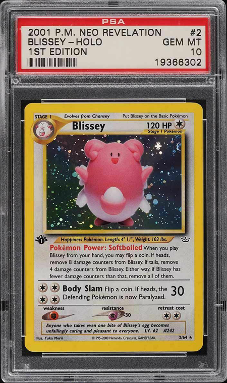 2001 Pokemon Neo Revelation 1st Edition Holo Blissey #2 PSA 10 GEM MINT