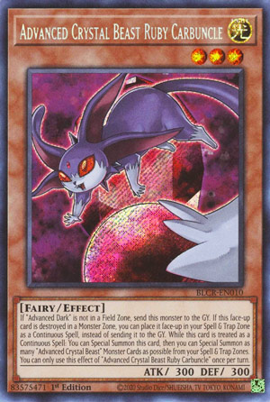 Advanced Crystal Beast Ruby Carbuncle Yu Gi Oh Card Of The Day Pojo Com